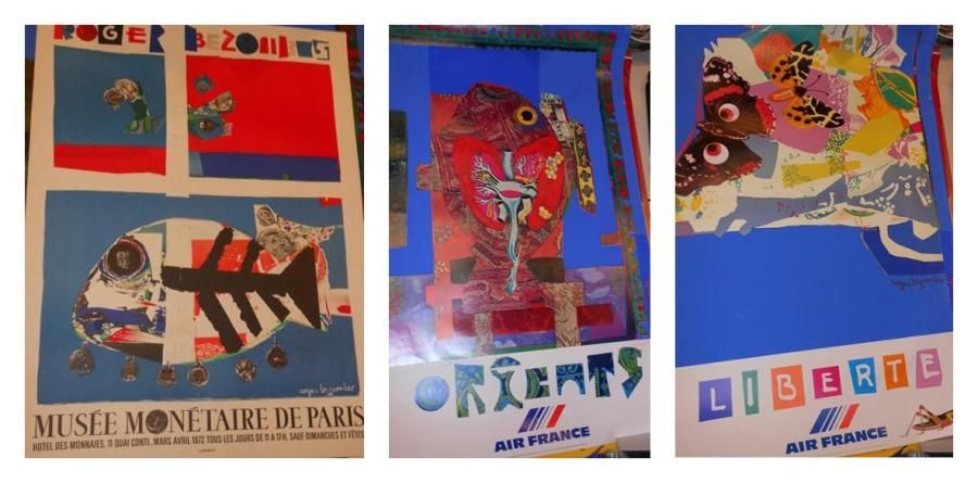 BEZOMBES Roger (1913-1994) Lot de 6 affiches (déchirures et accidents) pour Air &hellip;