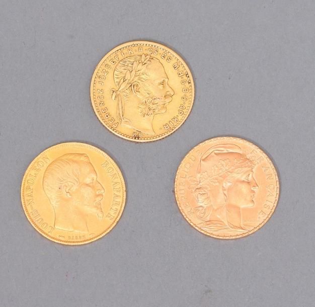 Null Lot de pièces d'or composé de : 





1 pièce en or de 20 francs Louis Napo&hellip;