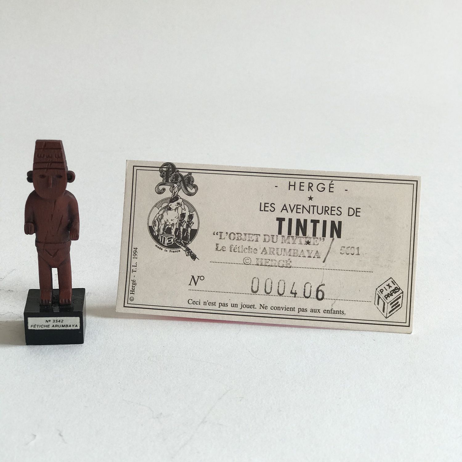 Null HERGÉ (Georges RÉMI) (1907-1983) Tintin - PIXI "神话之物：Arumbaya恋物" 从民族学博物馆偷来的&hellip;