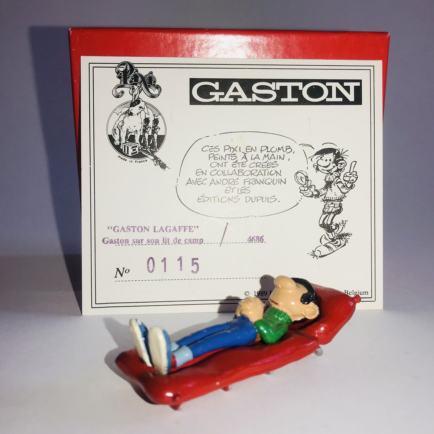 Null FRANQUIN André (1924-1997) Gaston Lagaffe - PIXI " Gaston sur son lit de ca&hellip;