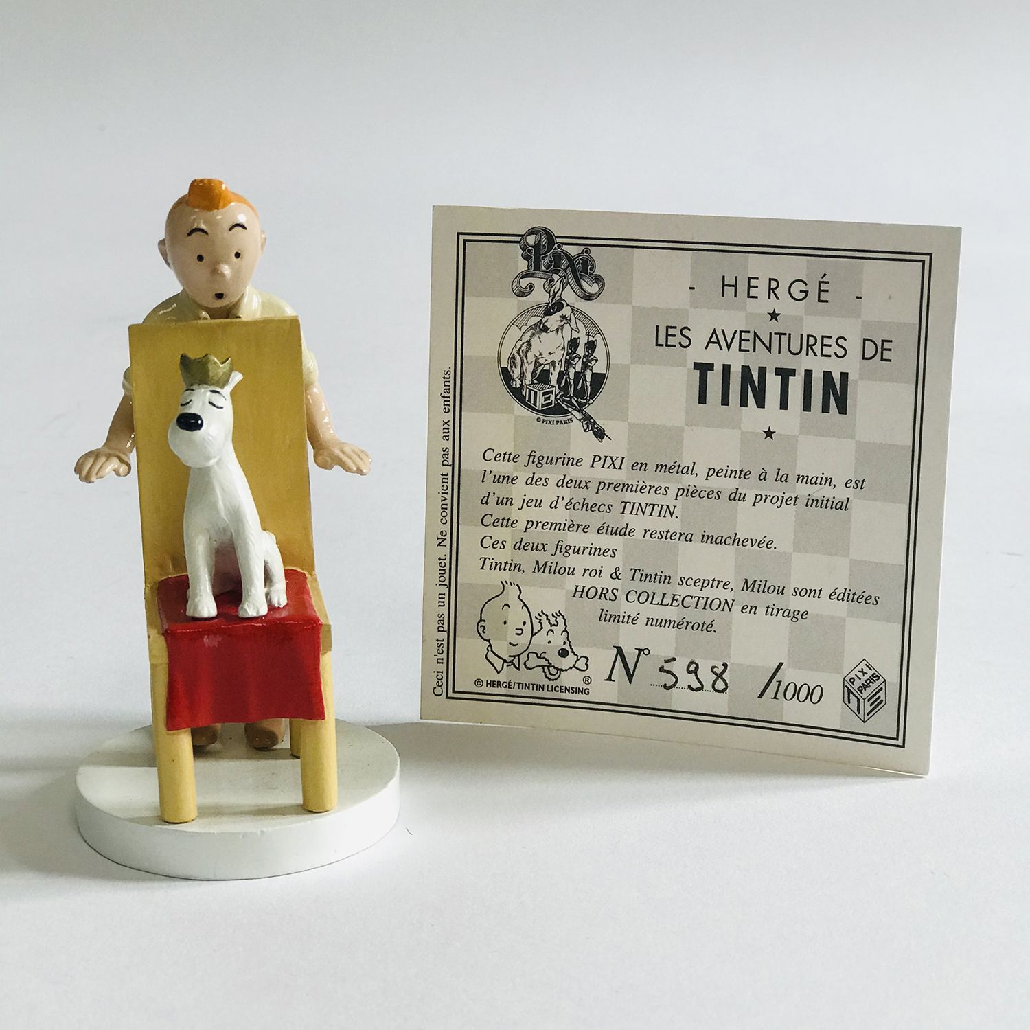 Null HERGÉ (Georges RÉMI) (1907-1983) Tintin - PIXI " Jeu d'échecs & Hors collec&hellip;