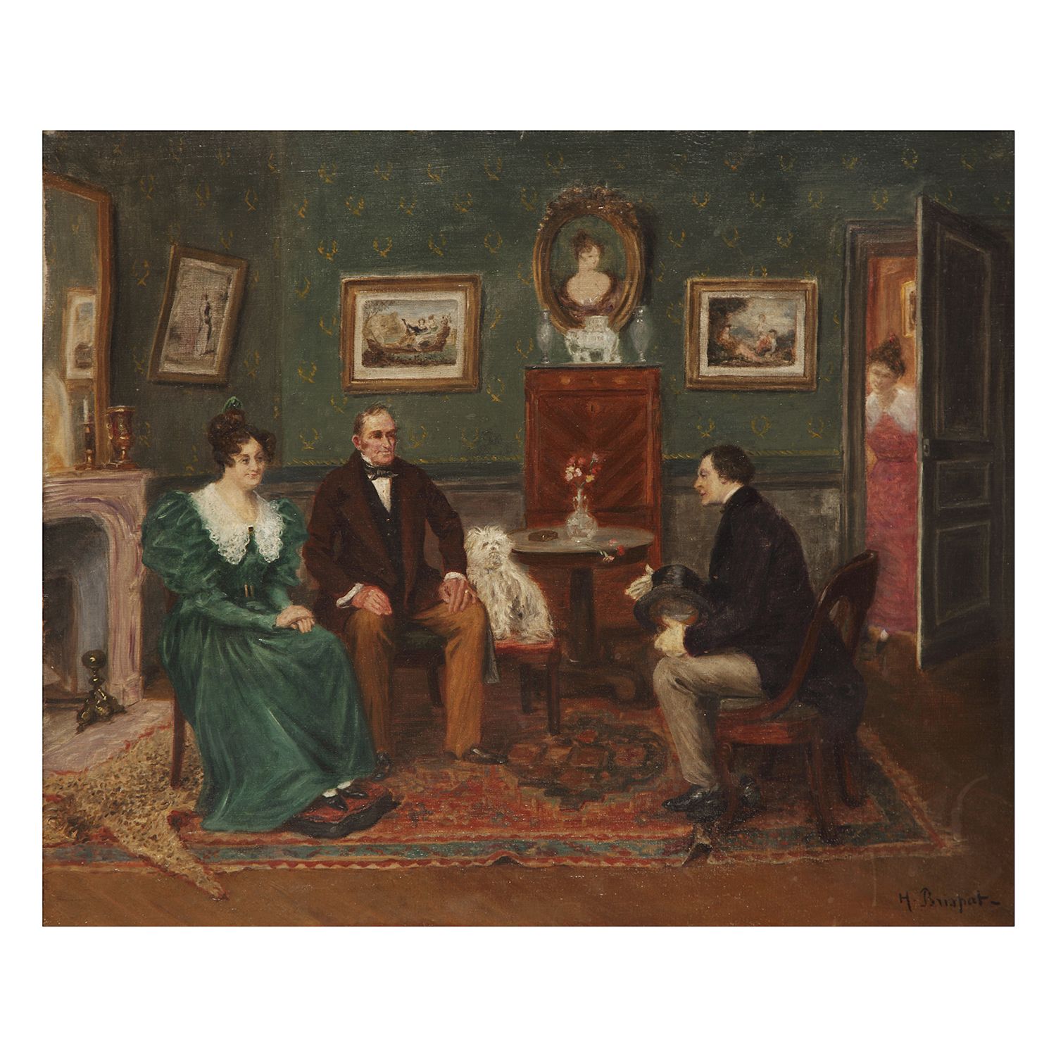 Null HENRI BRISPOT (1846-1928) 

THE PROPOSAL OF MARRIAGE

Oil on canvas

Signed&hellip;