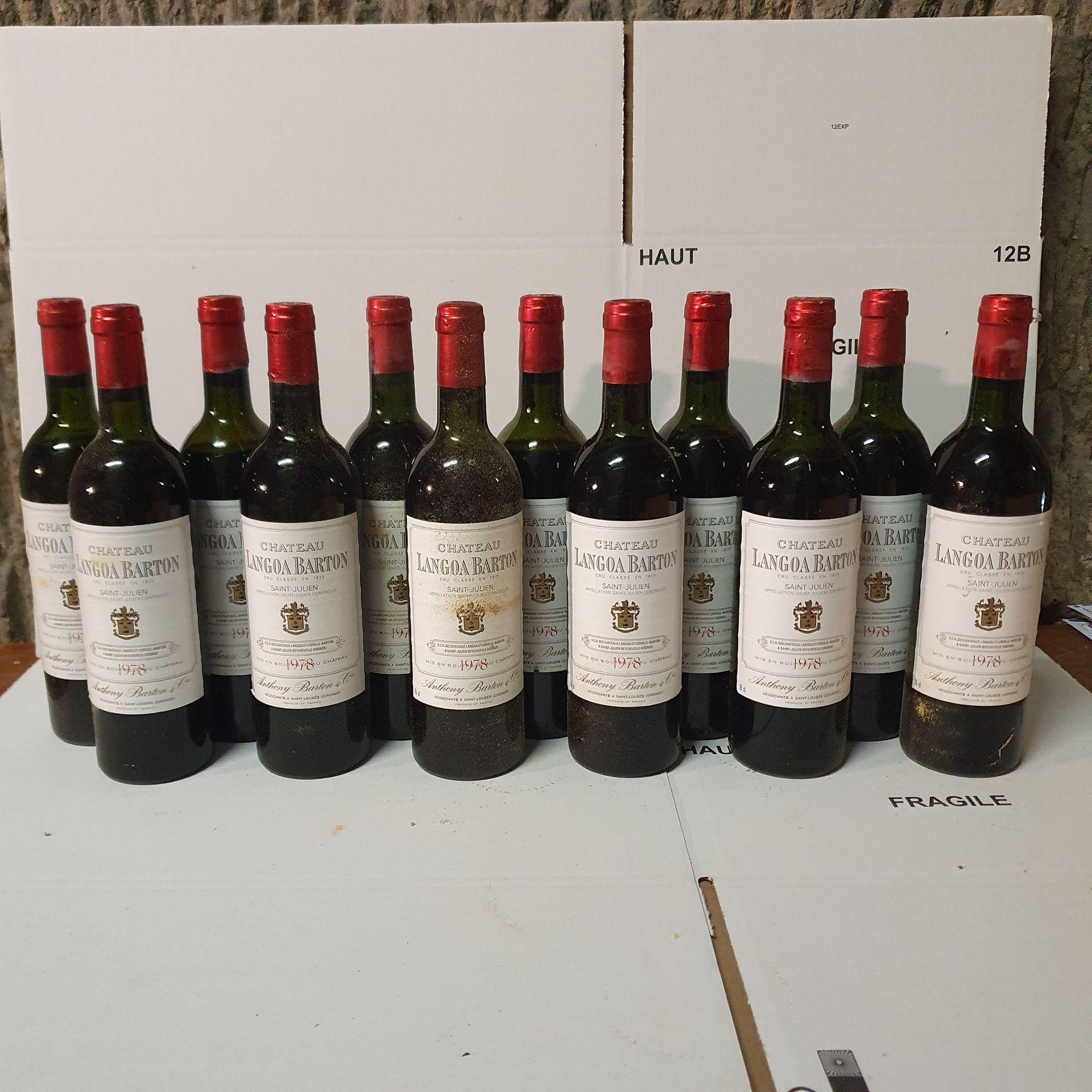 Null 12 botellas Château LANGOA-BARTON, Saint-Julien 1978 CB 5B, 2MB, 2LB