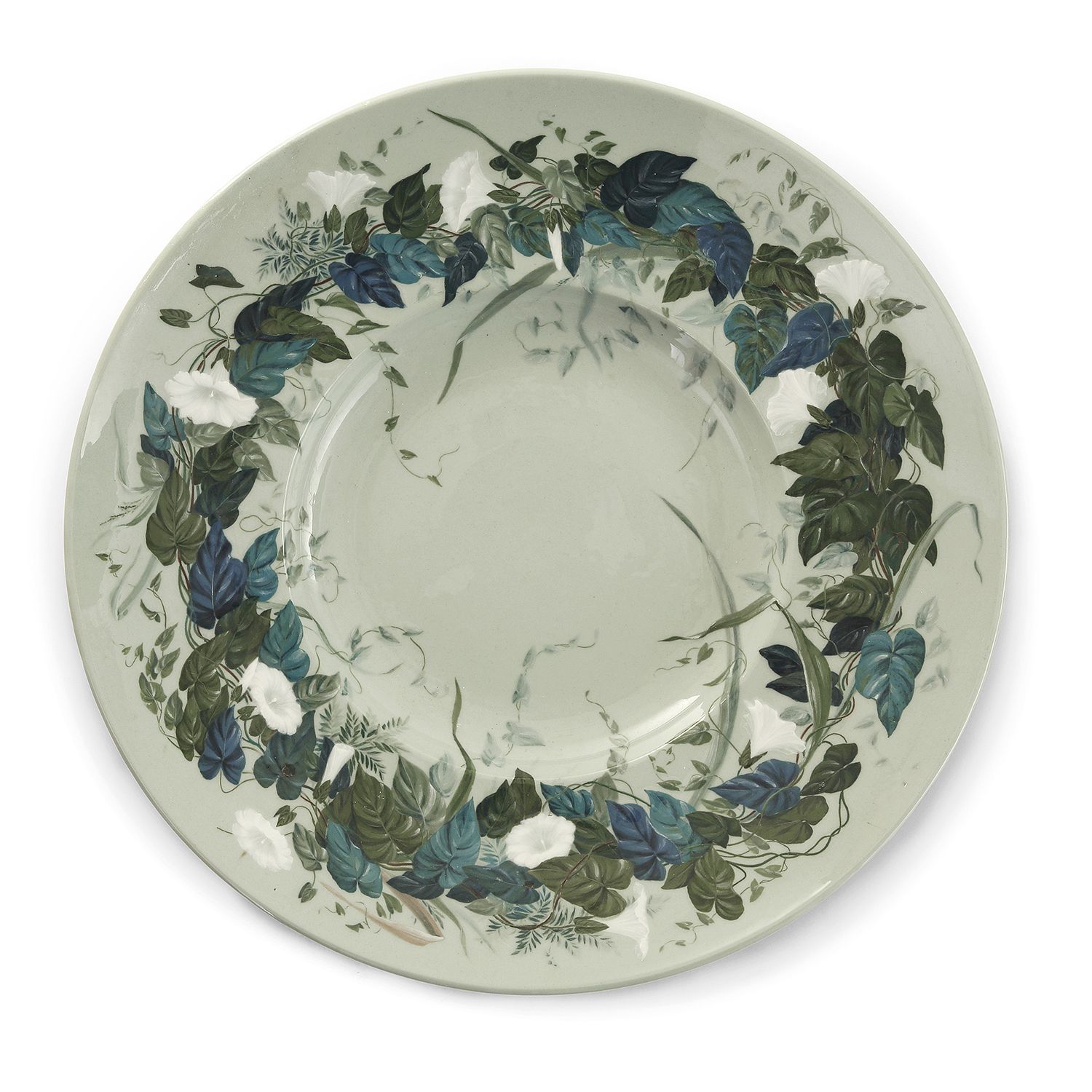 Null PILLIVUYT (MANUFACTURE) 大青花瓷盘，约1900年，糊状和多色珐琅的捆草装饰。搪瓷签名 "C.P. & Cie"。大青花瓷盘，约&hellip;