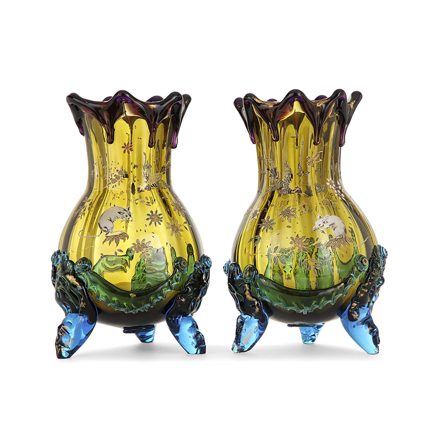 Null HARRACH (ATTRIBUTED TO)

Pair of bursiform vases in translucent chrome-blow&hellip;