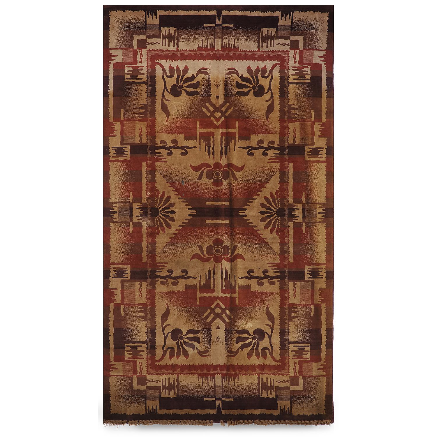 Null 阿姆斯特丹学校

餐桌或卧室地毯，多色天鹅绒的机械编织，在米色背景上形成一个几何构图。(穿)。米色背景上的多色丝绒地毯。(穿着)。

 150 x 8&hellip;