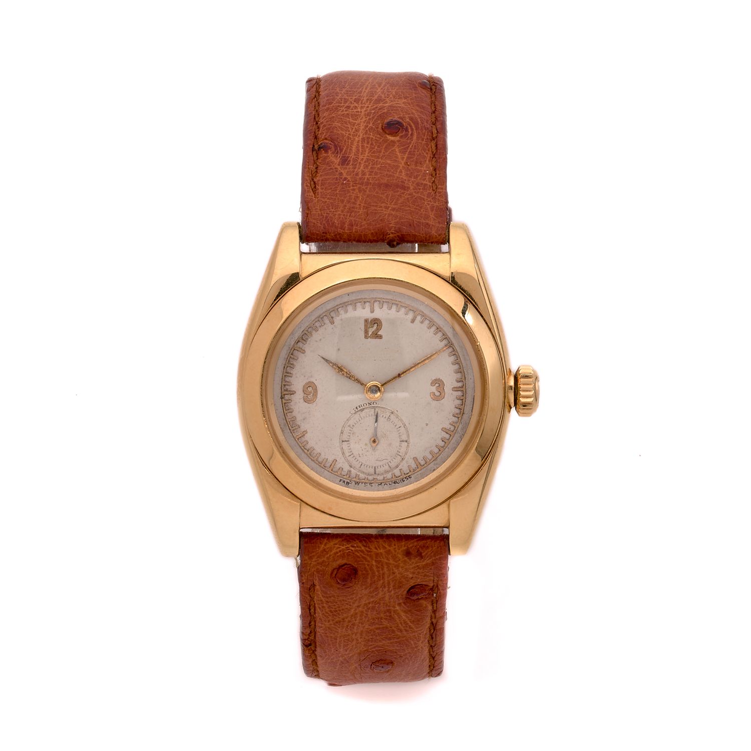 Null ROLEX

蠔式萬年曆表。"BUBBLE BACK"。REF. 3130。

1930'S

皮革上的黄金手镯手表。

表壳：桶装，带旋入式表冠（后&hellip;