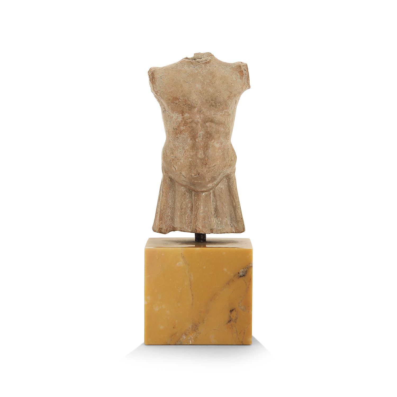 Null 勇士的牙签，公元前4世纪希腊文化的法规。该图身穿铠甲，上身穿短褶长衫（火星神），粘土。黄色大理石（giallo antico）的方形底座（可见裂缝）；&hellip;