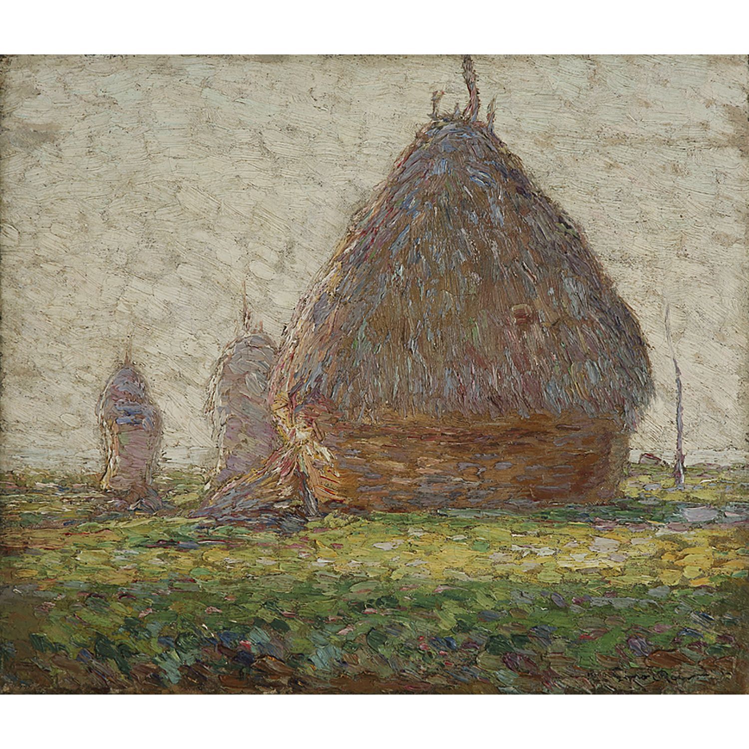 Null GINO ROMITI (1881-1967)

THE HAYSTACKS 

Oil on canvas 

Signed lower right&hellip;