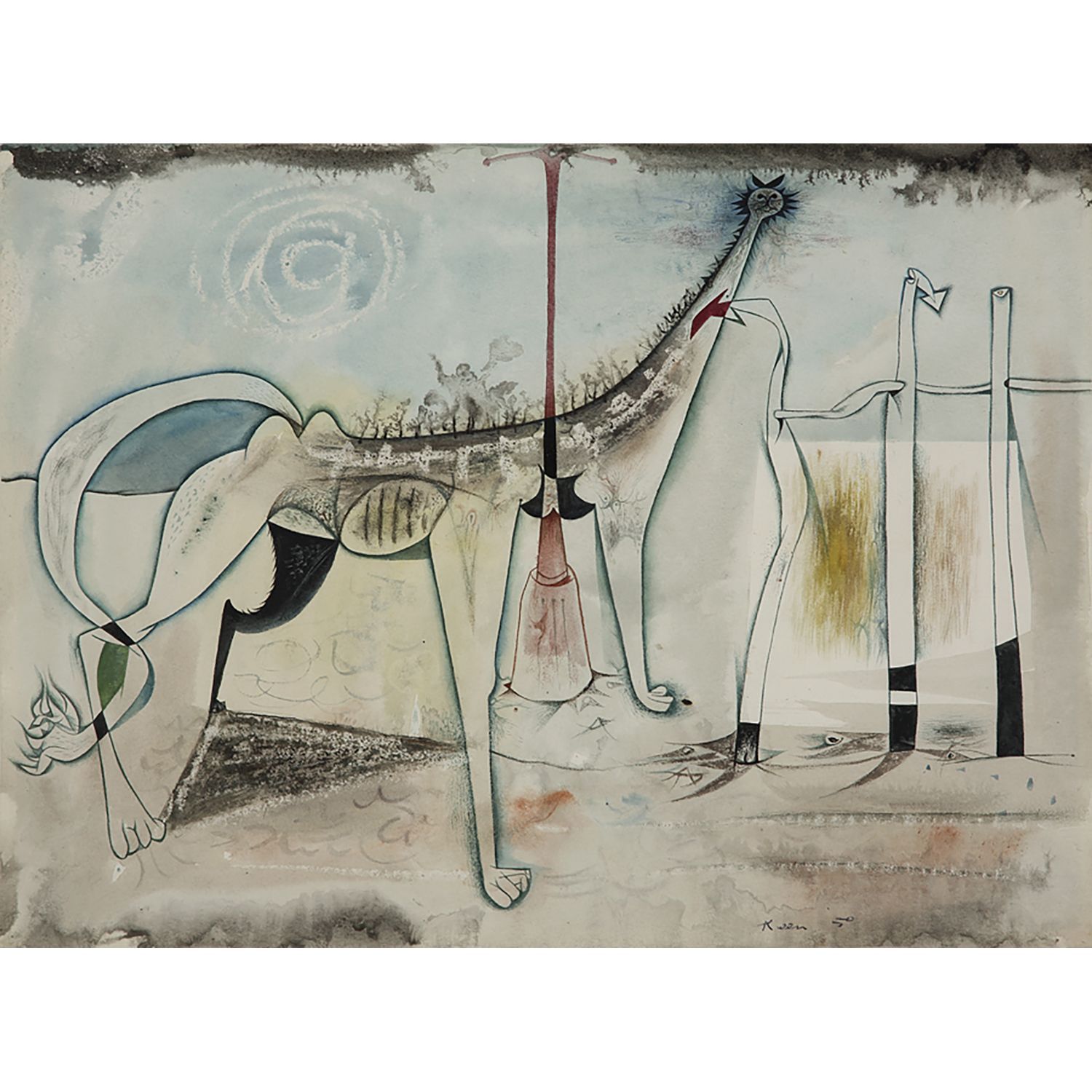 Null JEFF KEEN (1923-2012)

CAT, 1950

Tinte und Aquarell auf Papier

Signiert u&hellip;