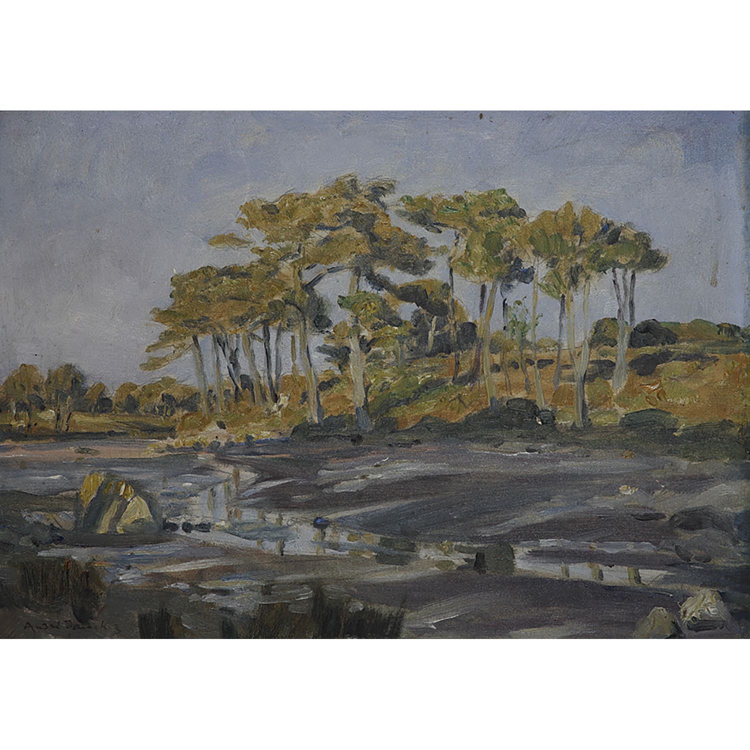 Null 安德烈-道谢(1870-1948)

湾边的松树 - 布里坦尼的房子

面板上的两个油彩

一幅署名左下，另一幅署名右下

两幅板上油彩；一幅左下角有&hellip;