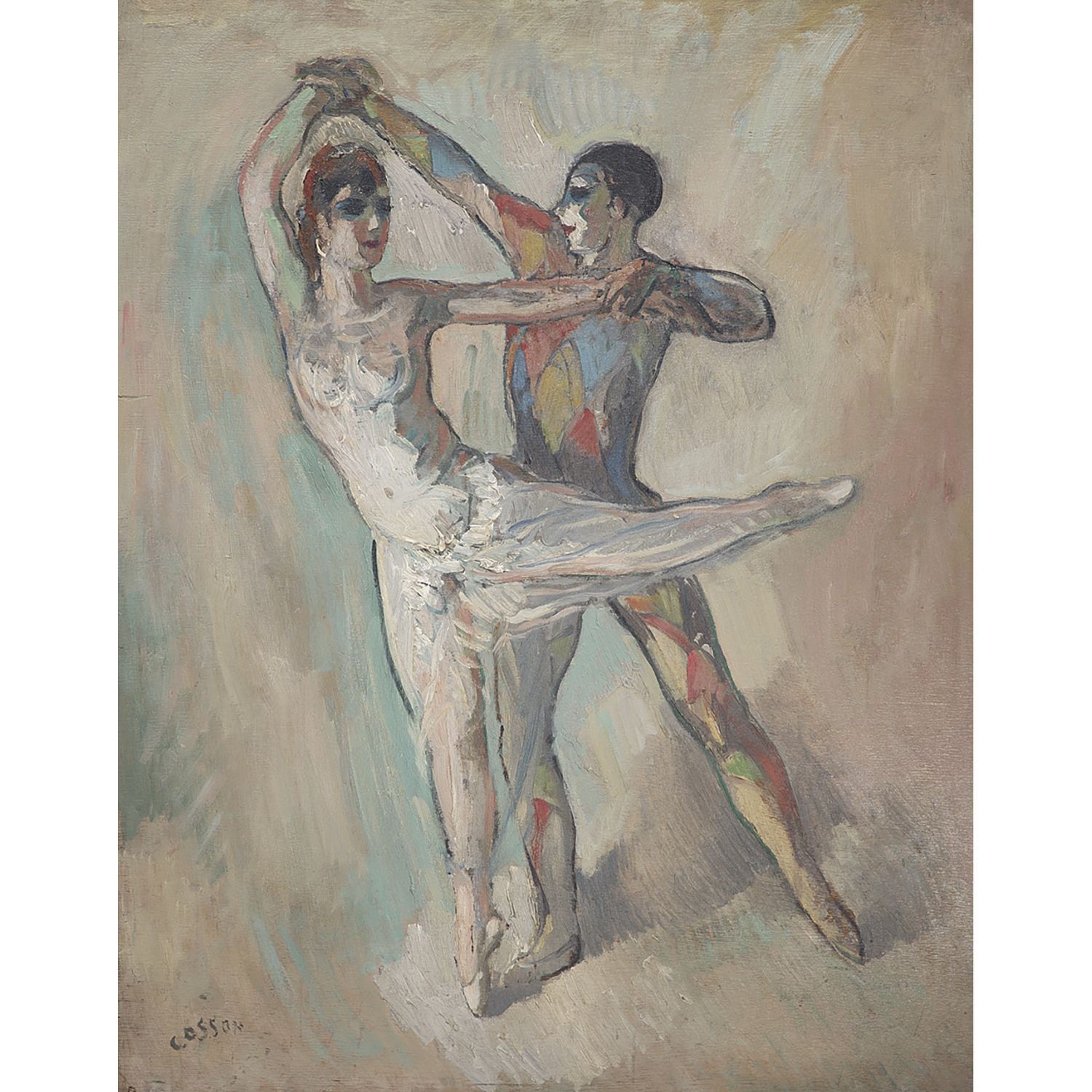 Null 马塞尔-科森(1878-1956)

哈雷金和科伦坡舞

板上油彩

左下方有签名

面板油画；左下角有签名

80 x 63 cm - 31 1/2&hellip;