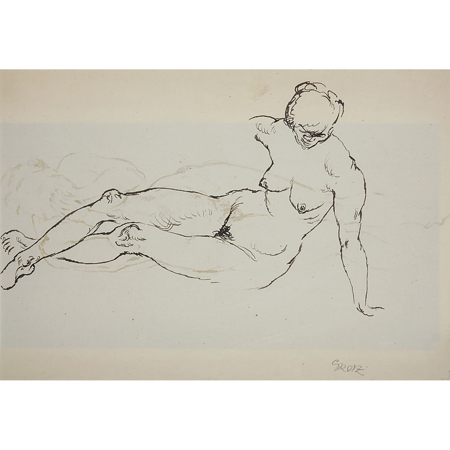 Null 乔治-格罗兹(1893-1959)

女性裸体研究

双面绘图

铺纸水墨

签名

铺板纸上的两幅水墨画；已签名

19 x 27 cm - 7 1&hellip;