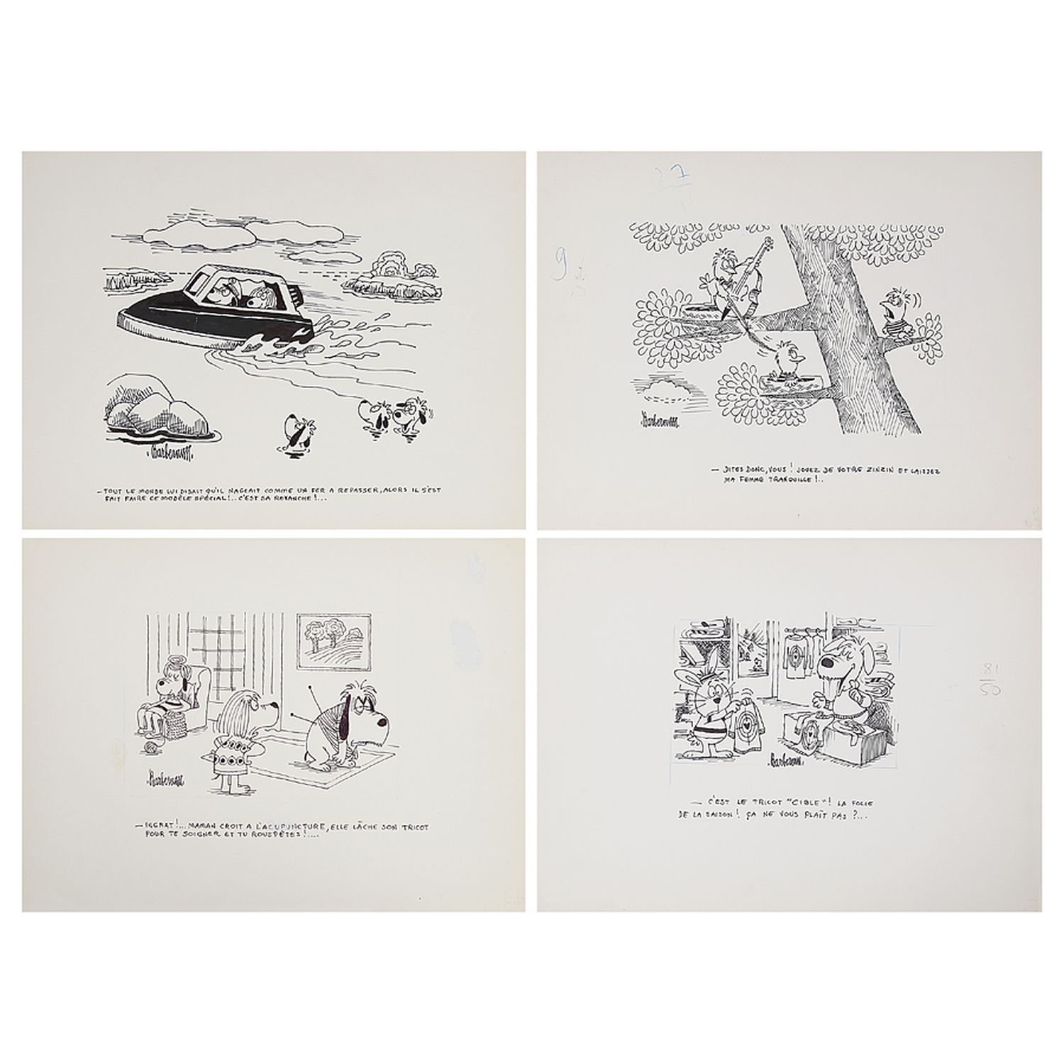 Null BARBEROUSSE Philippe Josse (1920-2010)
Ensemble de seize dessins de presse &hellip;