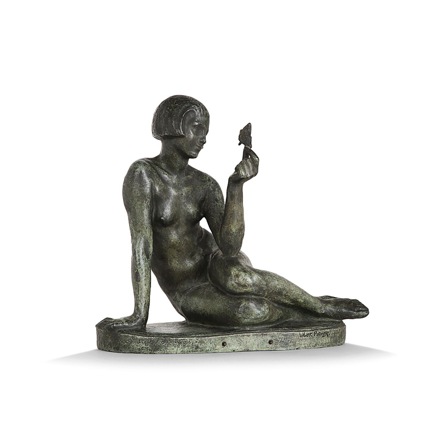 Null ALBERT MARIUS PATRISSE (1892-1964)
FEMME AU PAPILLON
青铜器，有绿褐色的铜锈
刻有 "cire p&hellip;