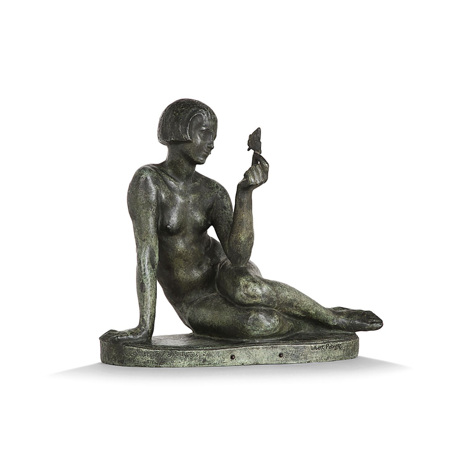 Null ALBERT MARIUS PATRISSE (1892-1964)
FEMME AU PAPILLON
Bronzo con patina verd&hellip;