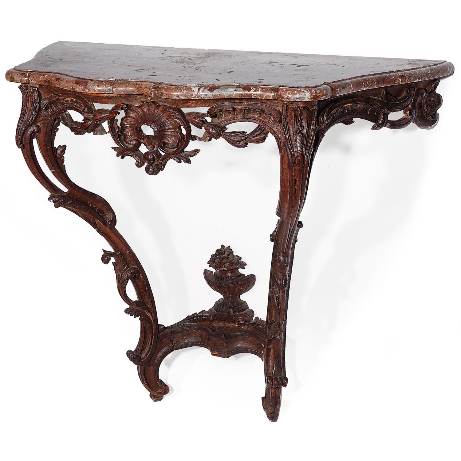 Null CONSOLE, LOUIS XV ERA
in molded oak and carved in part with a shell, garlan&hellip;