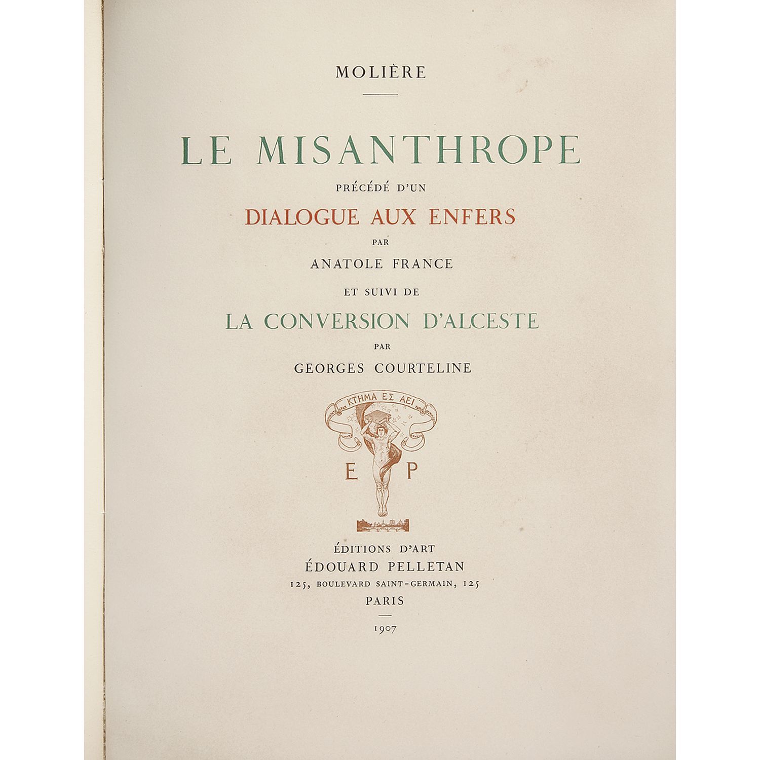 Null MOLIÈRE
Le Misanthrope，前面是Anatole France的Dialogue aux enfers
，后面是Georges Co&hellip;