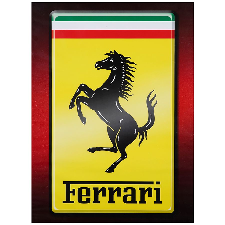 FERRARI, Poster Ferrari con cavallino rampante, su sfond…