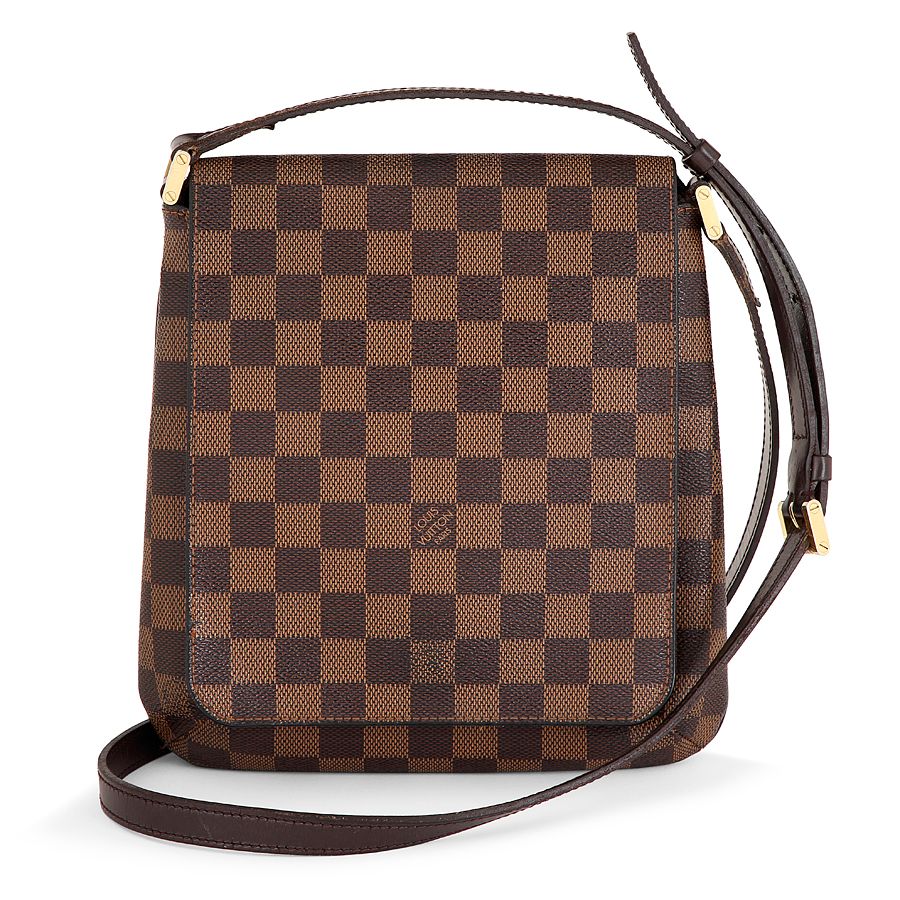 Louis VUITTON, Small bag with flap in ebony checkerboard…