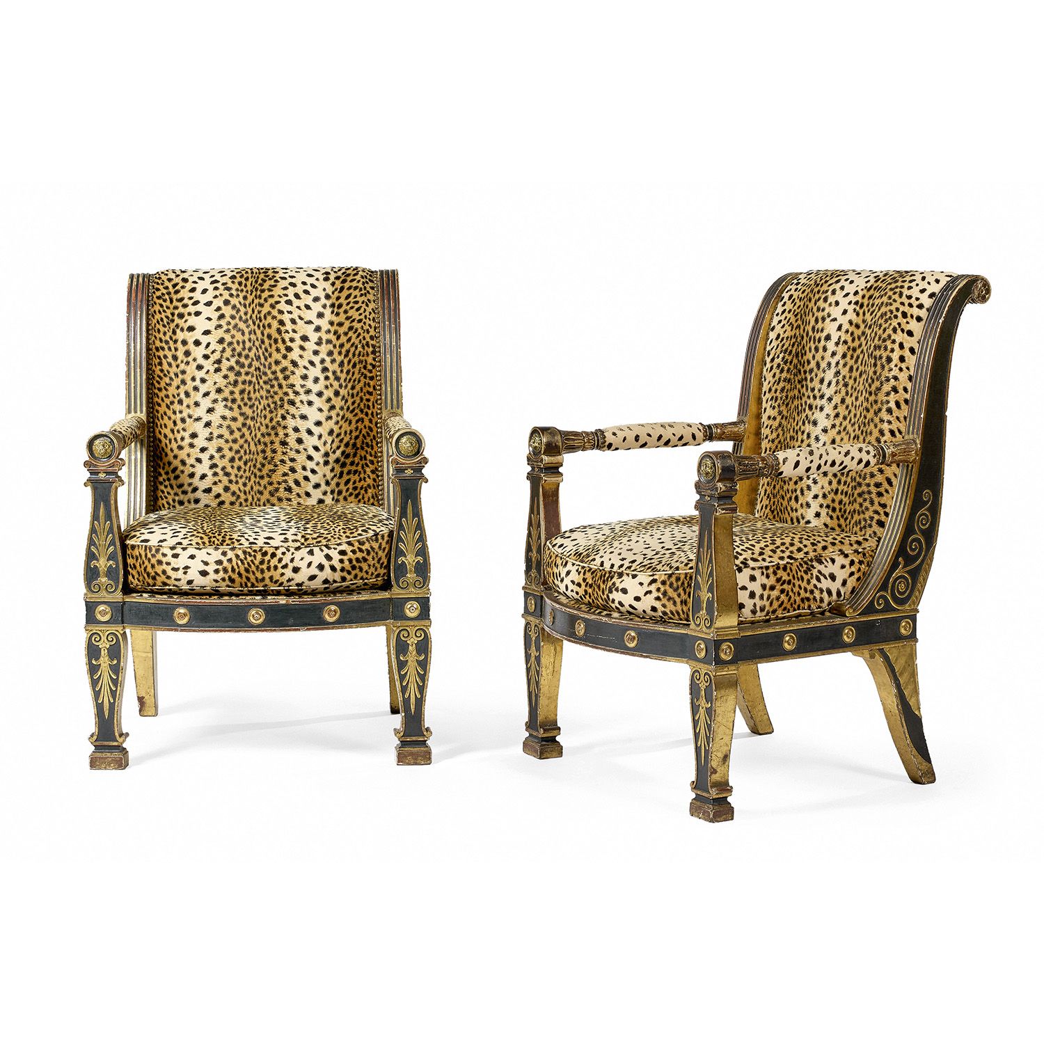Null ATTRIBUTED TO JACOB FRÈRES RUE MESLÉE (1796/1803), PAIR OF LARGE ARMCHAIRS &hellip;