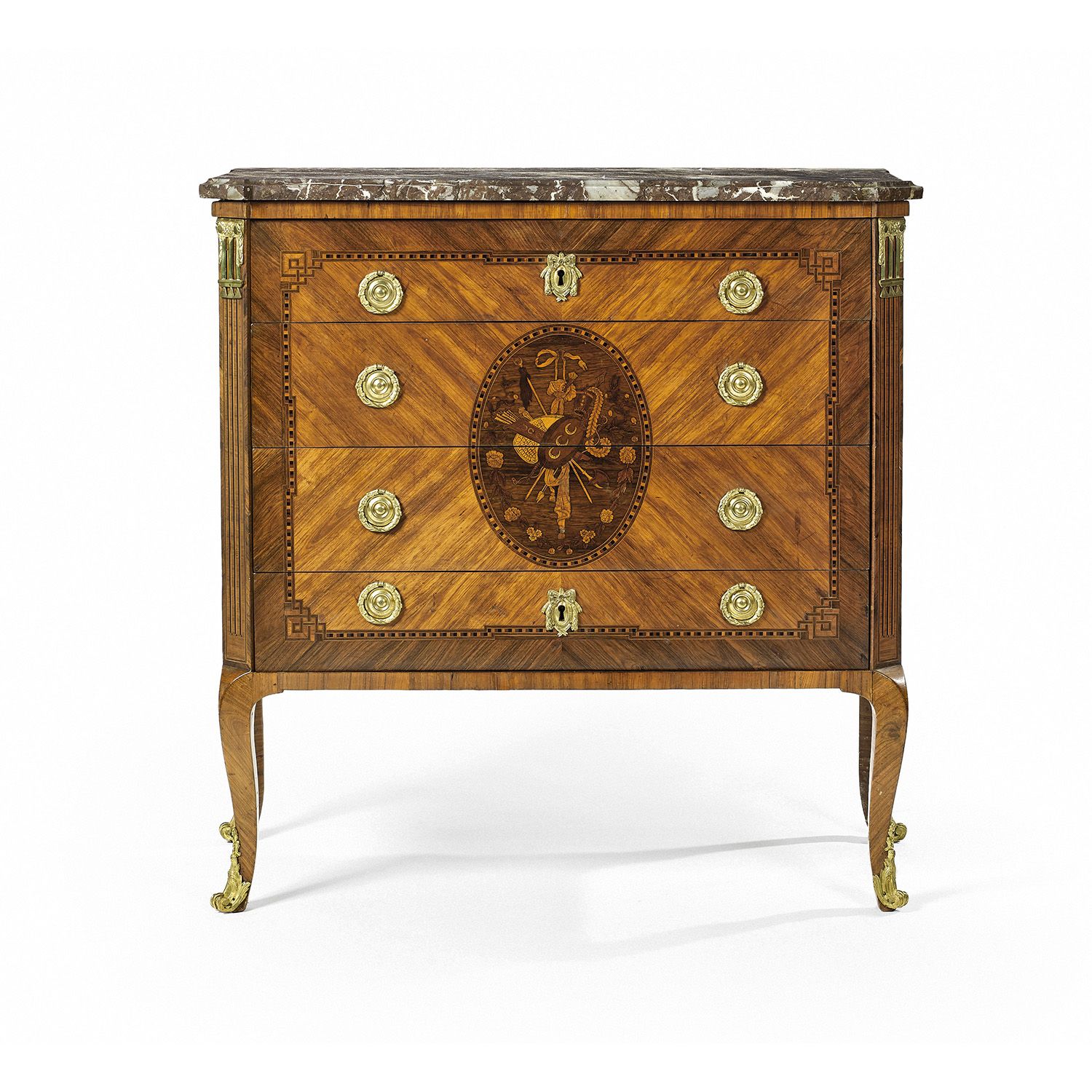 Null 抽屉柜，印有April，为Etienne avril（1748-1791），有Jurande标记，过渡时期
由紫檀木，梧桐木和发黑的木皮制成，镶嵌着希&hellip;