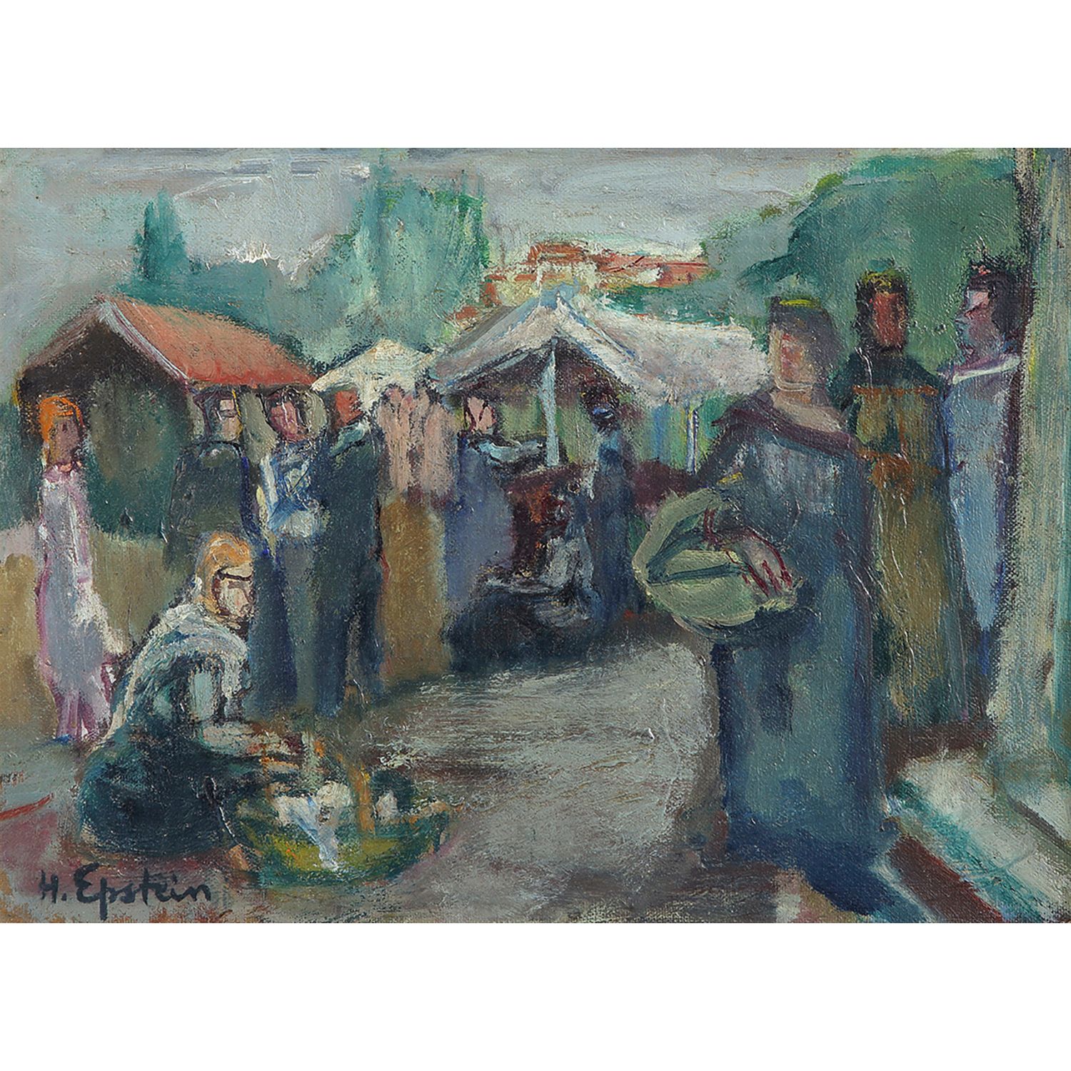 Null HENRI EPSTEIN (1891-1944)
Femmes au marché
Huile sur toile 
Signée en bas à&hellip;