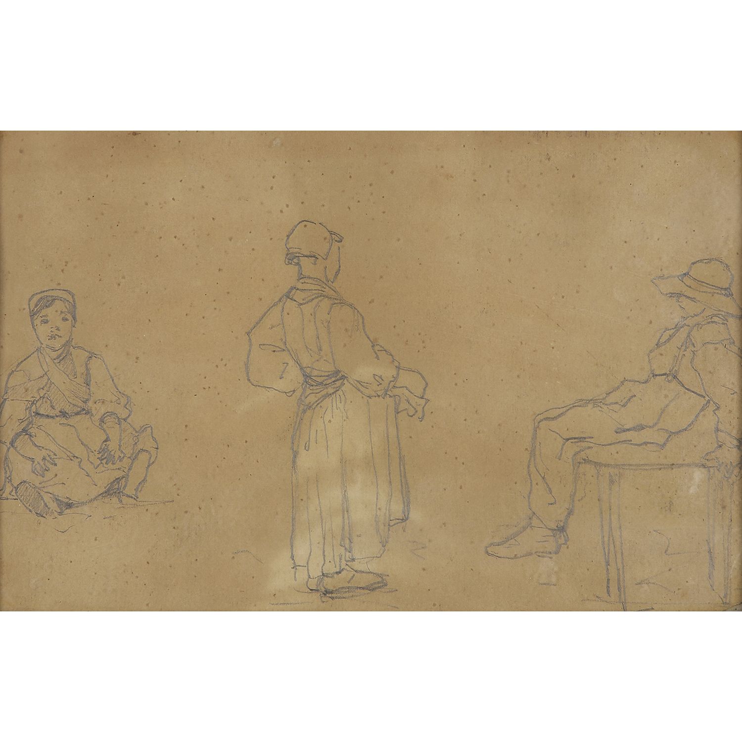 Null CAMILLE PISSARRO (1830-1903) 
STUDY OF CHARACTERS 
Pencil on paper 
Pencil &hellip;