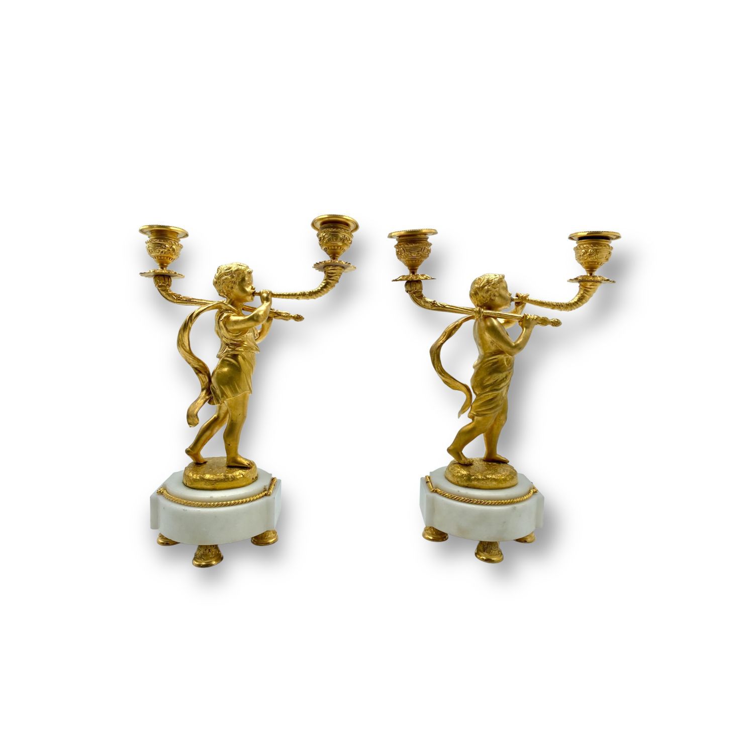 Null PAIR OF CANDELABRES WITH CHILDREN, 19th CENTURY
in gilt bronze resting on a&hellip;