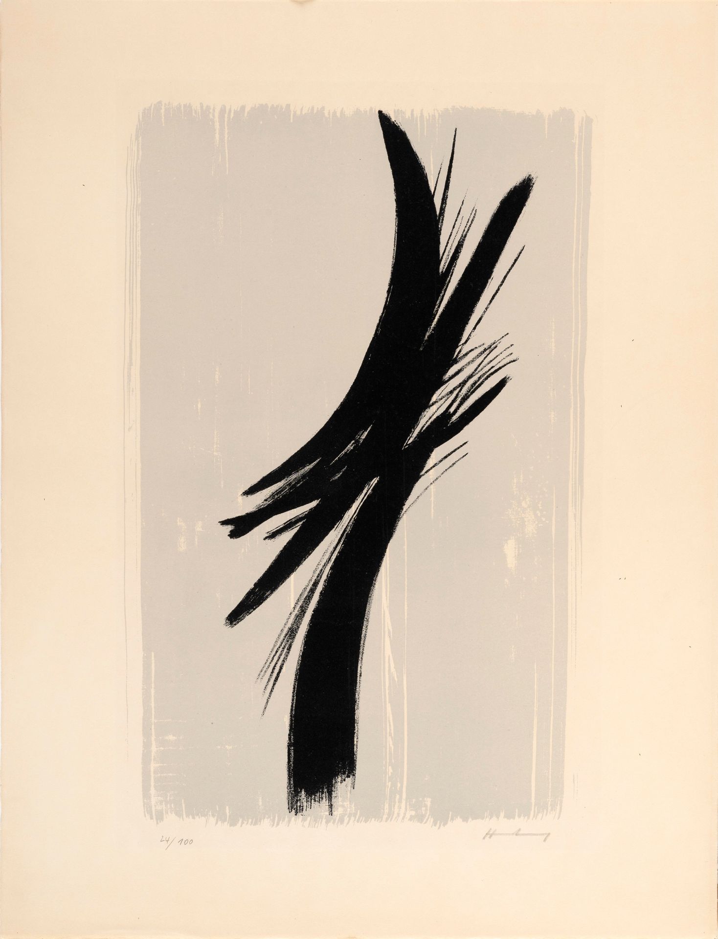 Null HANS HARTUNG (1904-1989) L33. 1957 Lithographie Signiert unten rechts, numm&hellip;