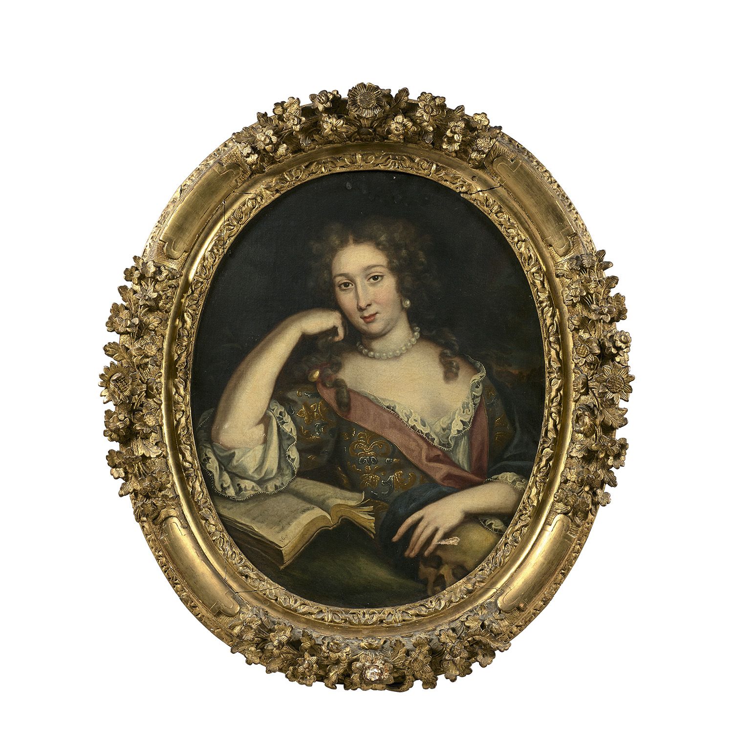 Null 18世纪法国学校，皮埃尔-米尼亚尔的追随者
一位女士的半身像，她的脸靠在右手上
椭圆形画布
路易十四时期的镀金木框，罗纳河谷的作品
旧的修复工作
-
&hellip;