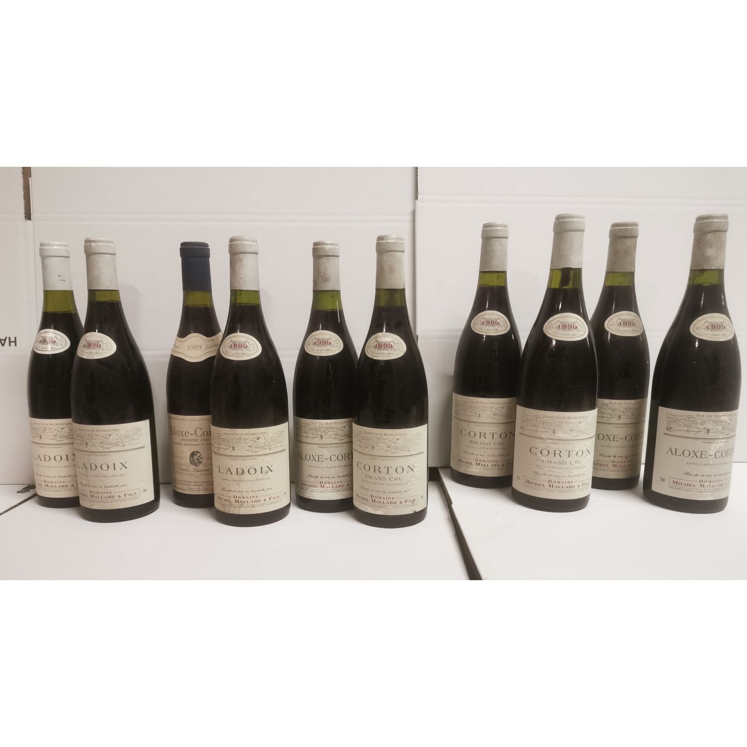 Null Lote de 10 botellas 1 botella ALOXE-CORTON, Charles Laurent et fils 1989 3 &hellip;