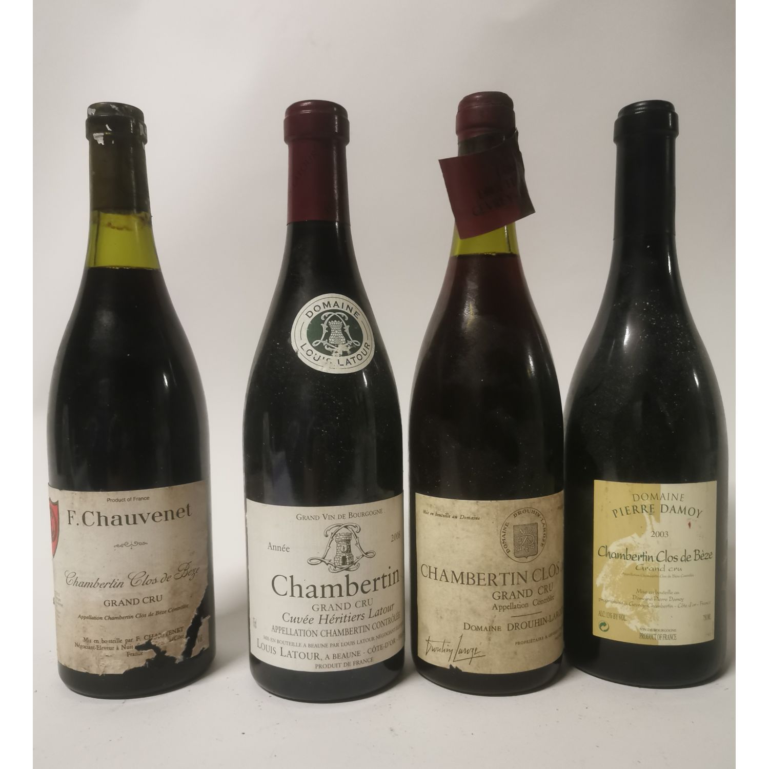 Null Set of 4 bottles 1 bottle CHAMBERTIN, Grand cru Clos de Bèze, Domaine Pierr&hellip;