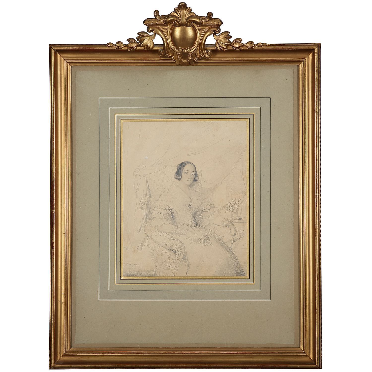 Null THÉODORE GUDIN (1802-1880)
PORTRAIT PRÉSUMÉ DE MARIE D’AGOULT
Crayon
Signé &hellip;
