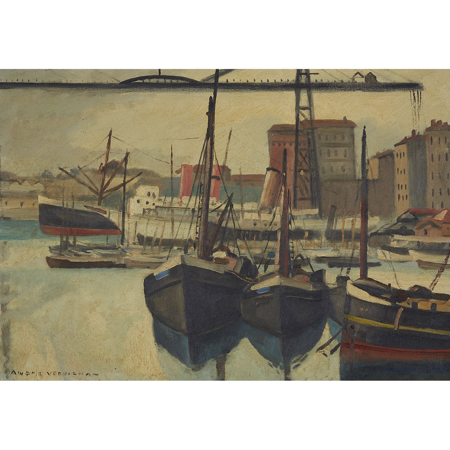 Null ANDRÉ VERDILHAN (1881-1963)
PORT DE MARSEILLE
Huile sur toile
Signée en bas&hellip;