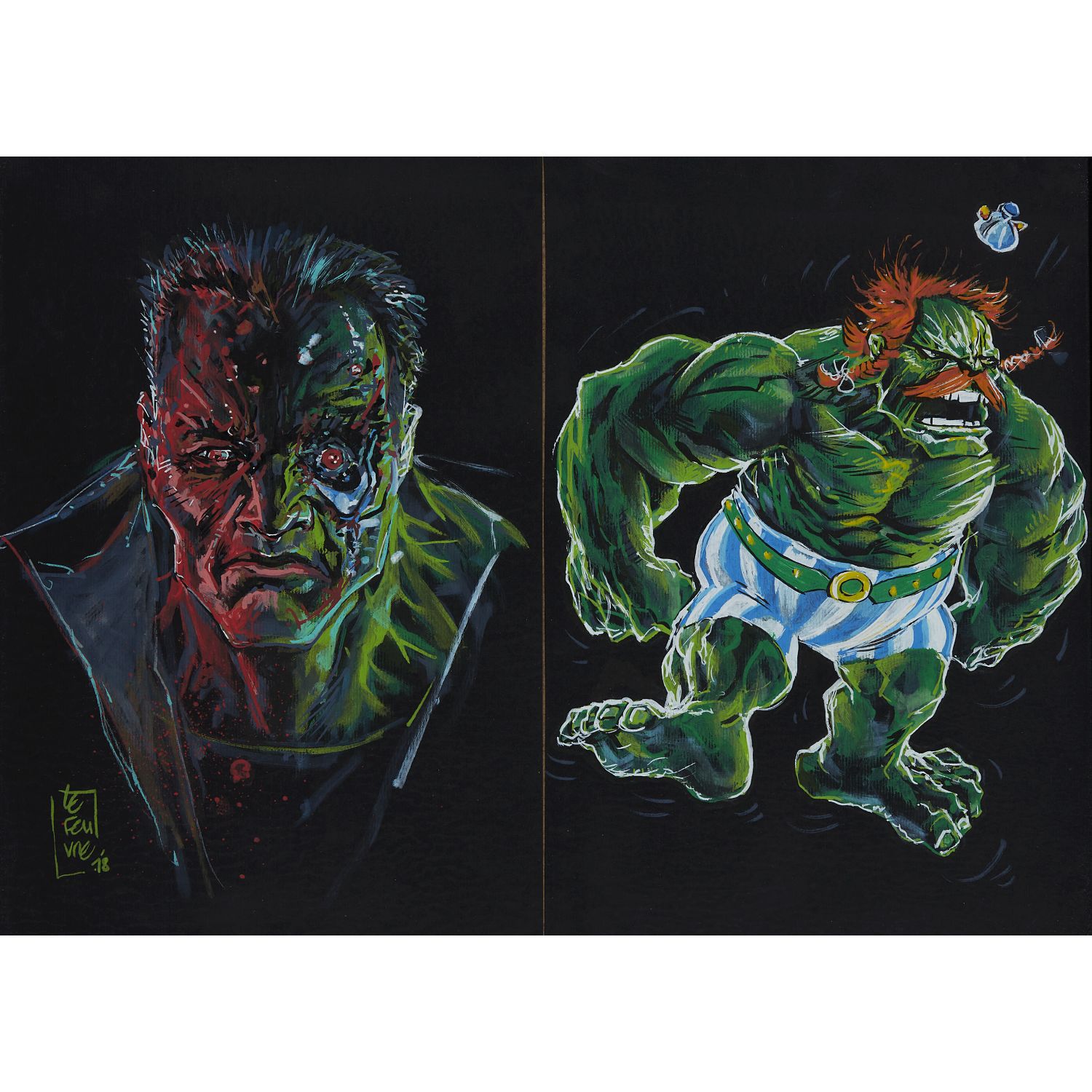 Null Laurent LEFEUVRE (né 1977)
Hulk/Obélix et Terminator
Deux illustrations ori&hellip;