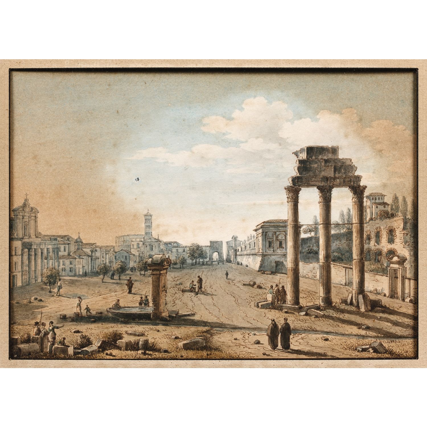 Null VICTOR-JEAN NICOLLE (1754-1826)
VIEW OF ROME
Watercolor
Partially sun-expos&hellip;