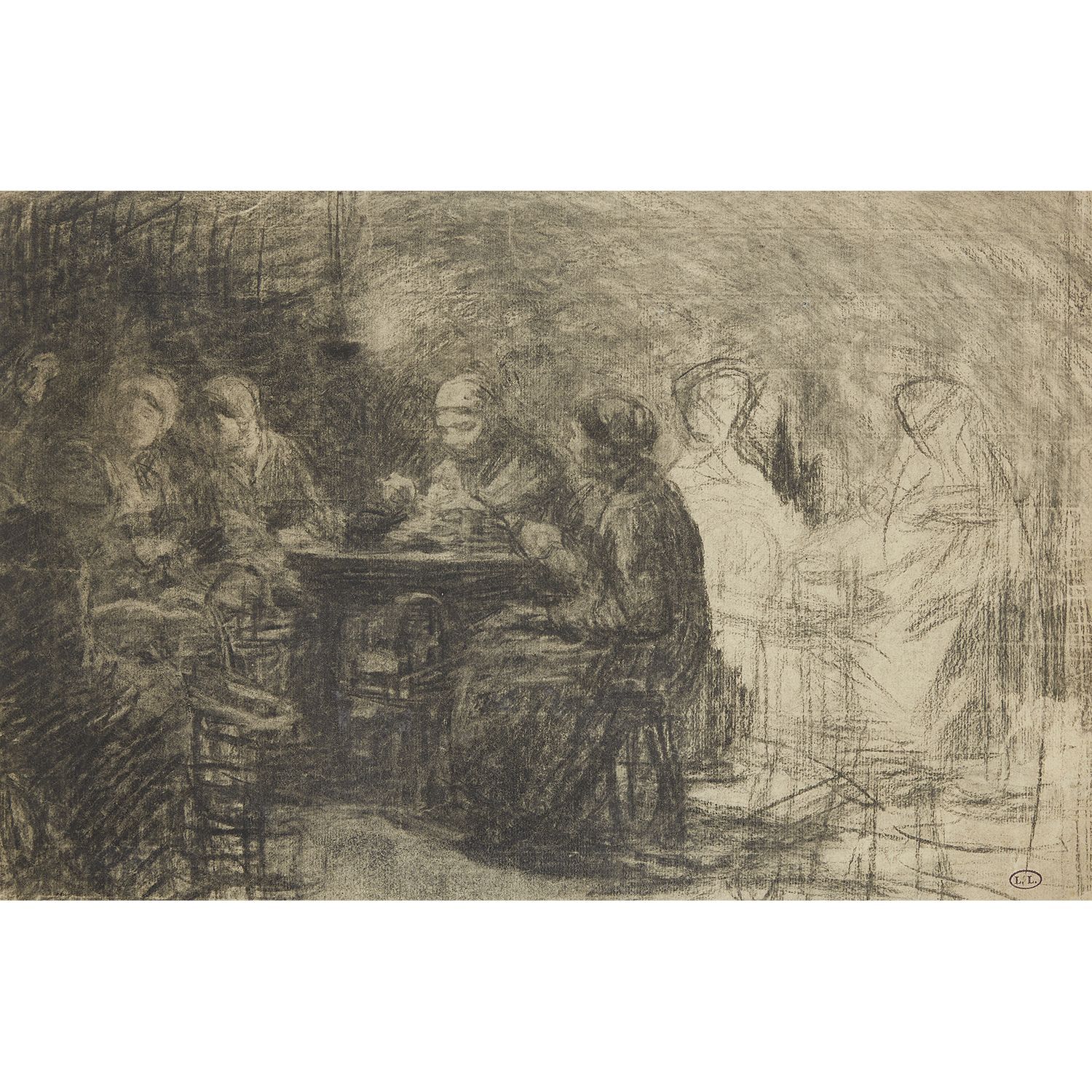 Null 莱昂-奥古斯丁-埃尔米特（1844-1925）
黎明
纸上炭笔
右下方盖有艺术家工作室印章 (L.3890)
纸上炭笔；右下方盖有艺术家工作室印章

&hellip;