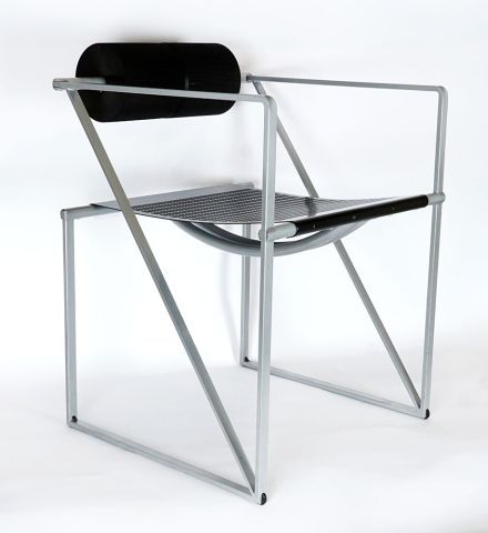 Null MARIO BOTTA (1943 - ) Chair with arms, model 'SECONDA 602' gray structure i&hellip;