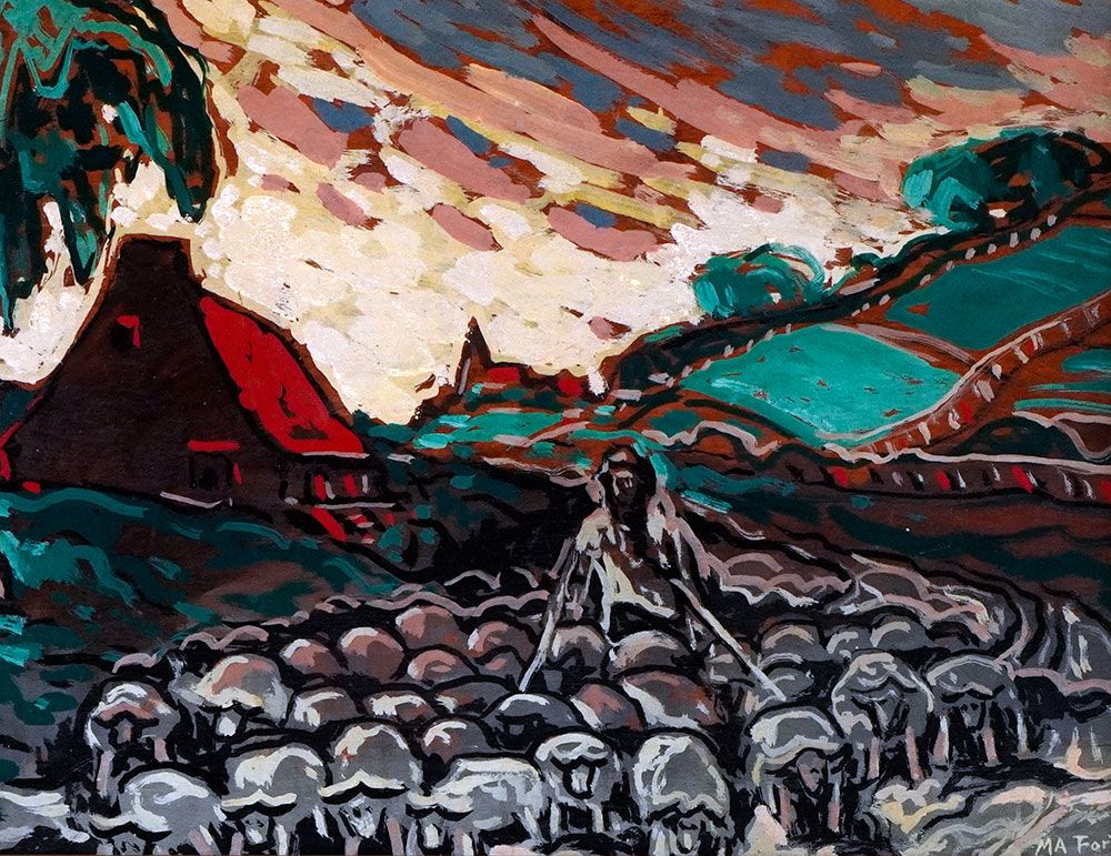 Null FORTIN, Marc-Aurèle (1888-1970)
"Moutons sur le chemin"
Huile sur panneau
S&hellip;