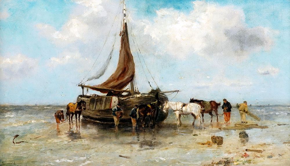 Null SCHERREWITZ, Johan Frederik Cornelius (1868-1951)
"Waiting for the Tide"
Hu&hellip;