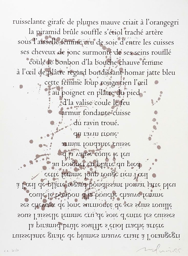 Null 莫利纳里，吉多（1933-2004）。
无题 - 诗 
石版画
右下方有签名和日期。
Molinari ?
左下角编号：E.A. IV/IX

出处。&hellip;