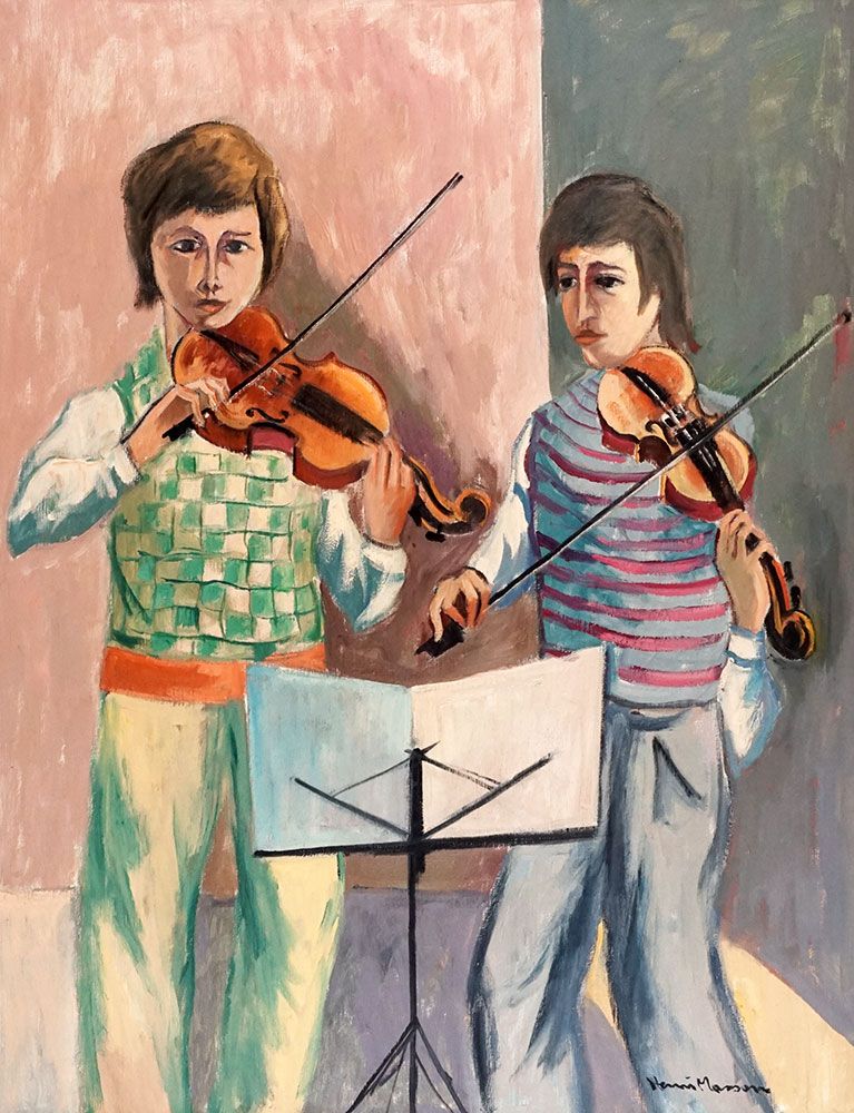 Null MASSON, Henri Léopold (1907-1996)
无题--年轻的小提琴家
布面油画
右下角有签名：Henri Masson 

出处&hellip;