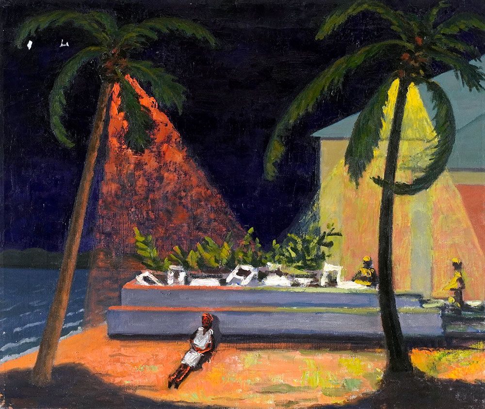 Null 卢梭-莫里斯，大卫(1903-1977)
安提瓜岛
布面油画

出处。
签名人的遗产
私人收藏，韦斯特蒙

56x66cm - 22x26"