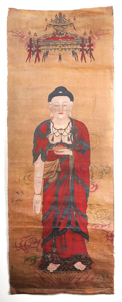 Null 中国学校(école chinoise)


黄麻纸上的矿物颜料。释迦牟尼佛的画像。风格为丁云鹏（1547-1628）。