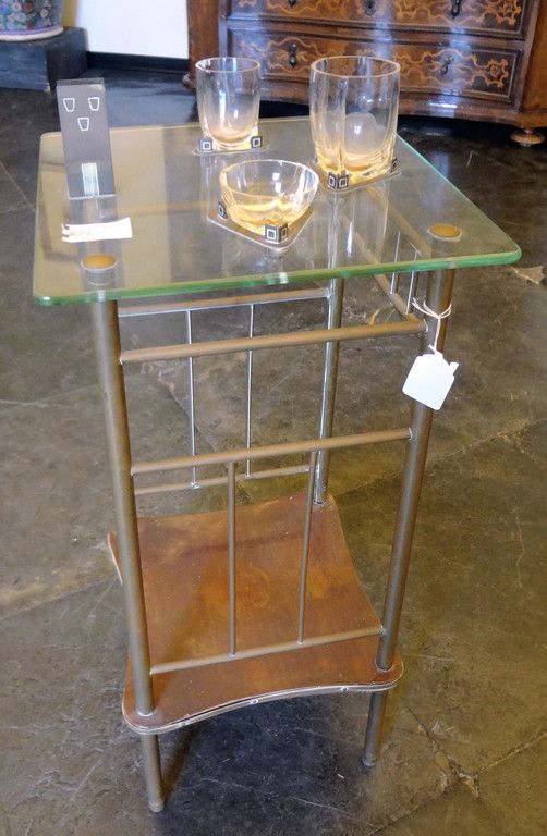 OGGETTISTICA Table basse déco en laiton et cristal