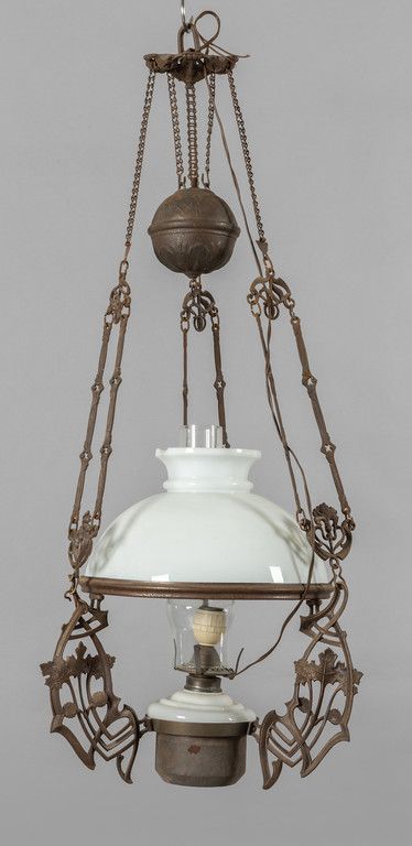 OGGETTISTICA Chandelier with ascending-descending in burnished metal and glass w&hellip;