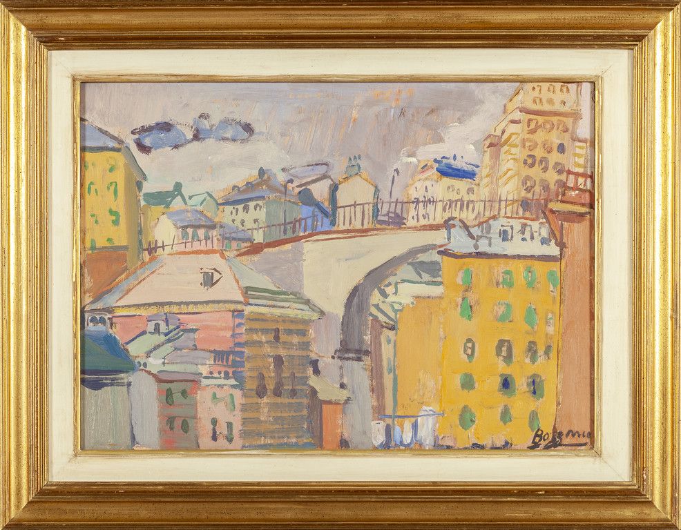 BOZZANO GUGLIELMO BOZZANO GUGLIELMO (1913-1999)
Case a Genova
两幅油彩画，cm.47x34
f.T&hellip;