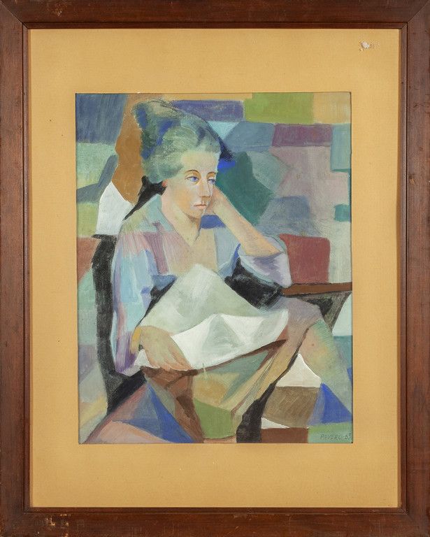 PAVERO RICCARDO PAVERO RICCARDO (1894-1970) 
Donna che legge
olio su cartone cm.&hellip;