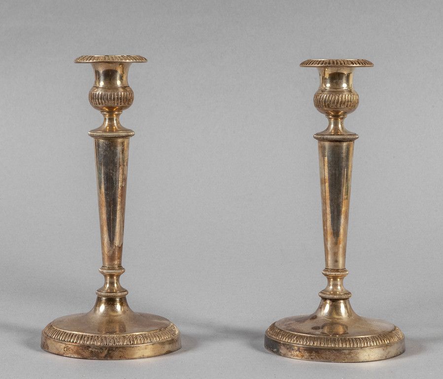 OGGETTISTICA Pair of silver candlesticks
h.Cm.23